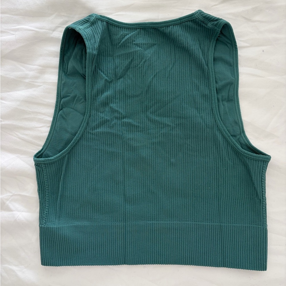Garage Deep Teal Ribbed Tank Top - Picture 3 of 3